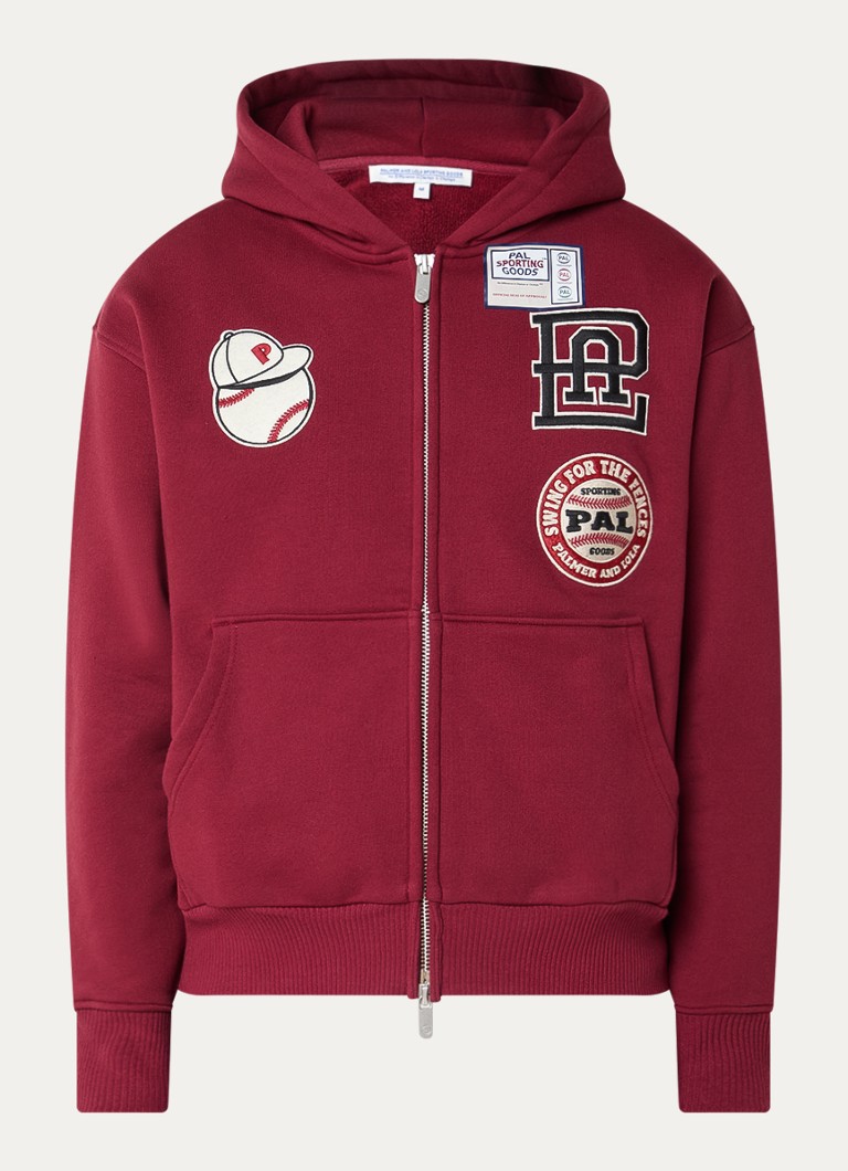 PAL Sporting Goods Heren Hit And Run sweatvest met borduring en backprint in de kleur Donkerrood, maat: S