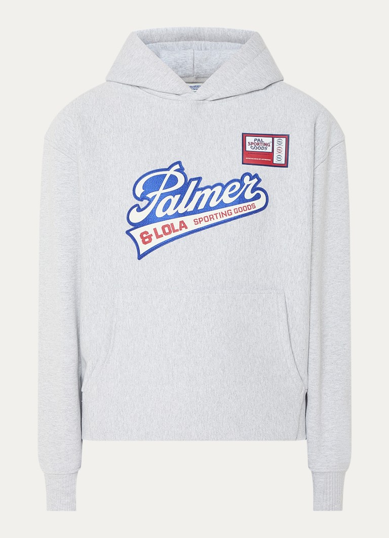 PAL Sporting Goods Heren Palmers League hoodie met logoborduring in de kleur Lichtgrijs, maat: S