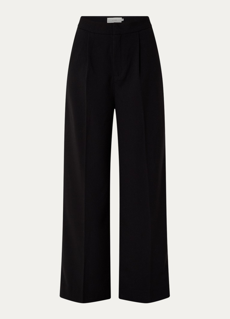 Copenhagen Muse Dames Tailor high waist wide fit pantalon met steekzakken in de kleur Zwart, maat: S