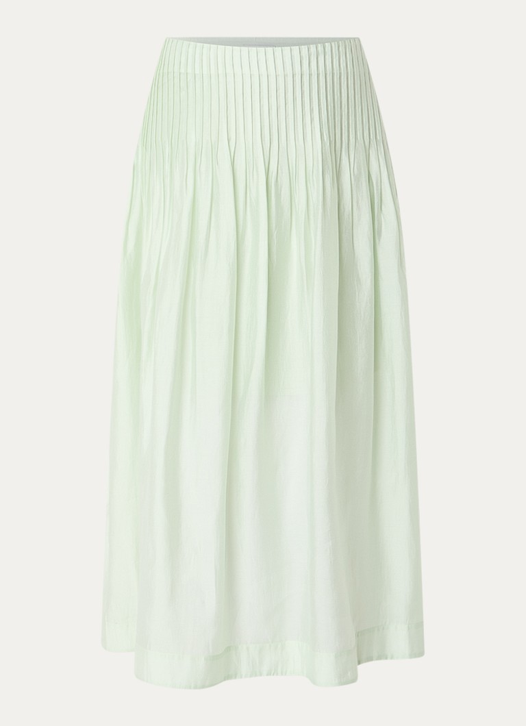 Copenhagen Muse Dames Maxi A-lijn rok in de kleur Lindegroen, maat: XS