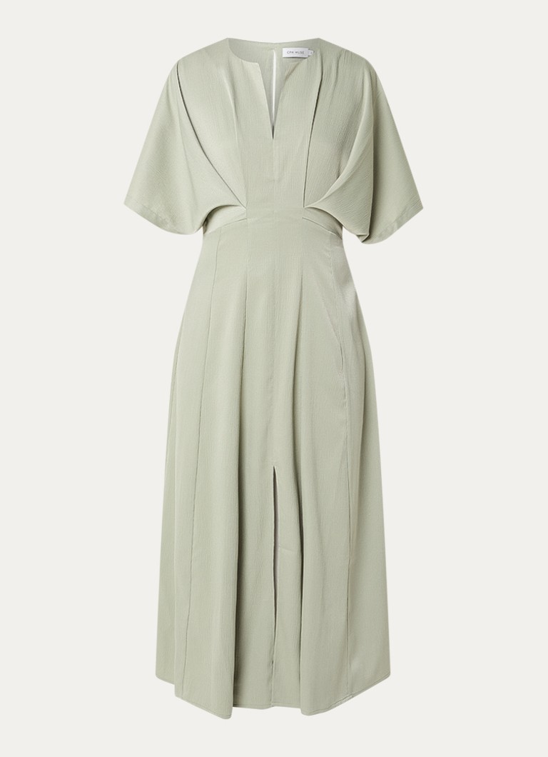 Copenhagen Muse Dames Vianna maxi jurk met vlindermouw in de kleur Lindegroen, maat: XS