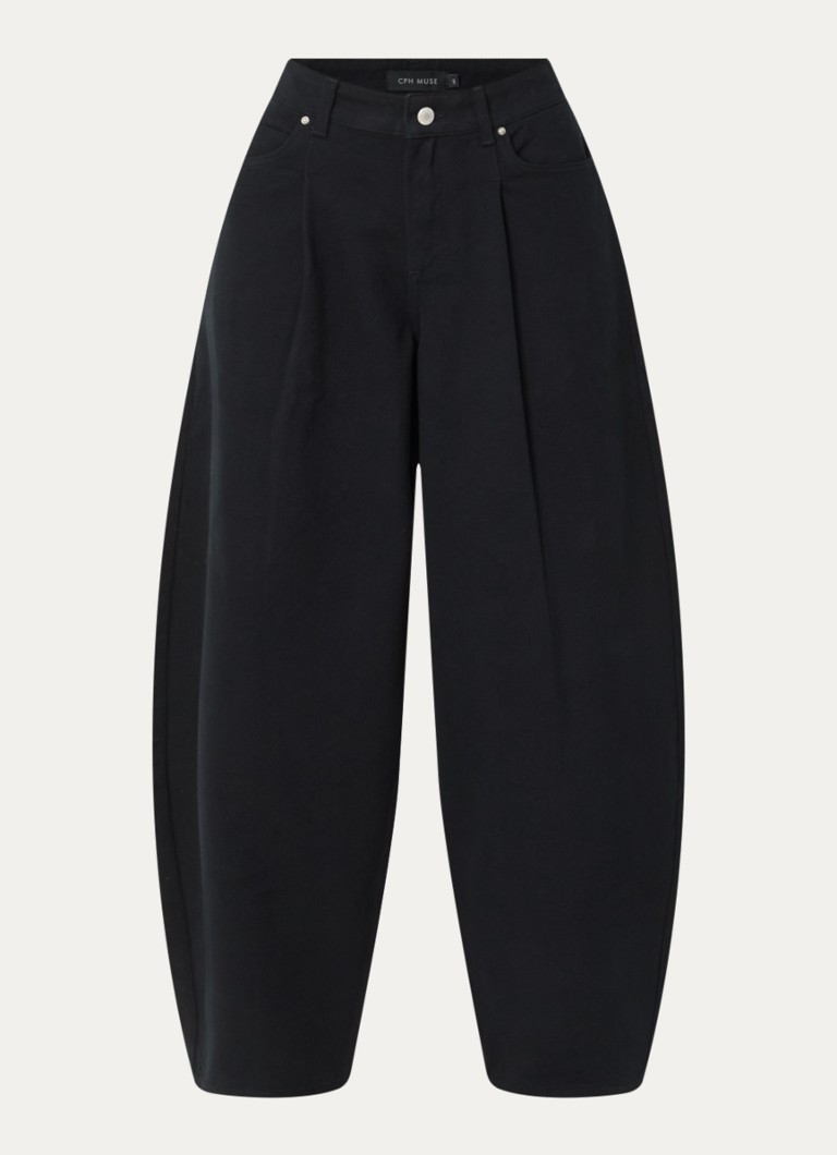 Copenhagen Muse Dames CMAnora high waist balloon fit broek met steekzakken in de kleur Zwart, maat: XL
