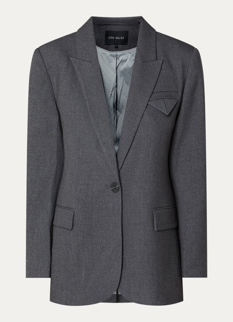 Copenhagen Muse Dames CMTailor oversized blazer met schoudervulling in de kleur Donkergrijs, maat: XL