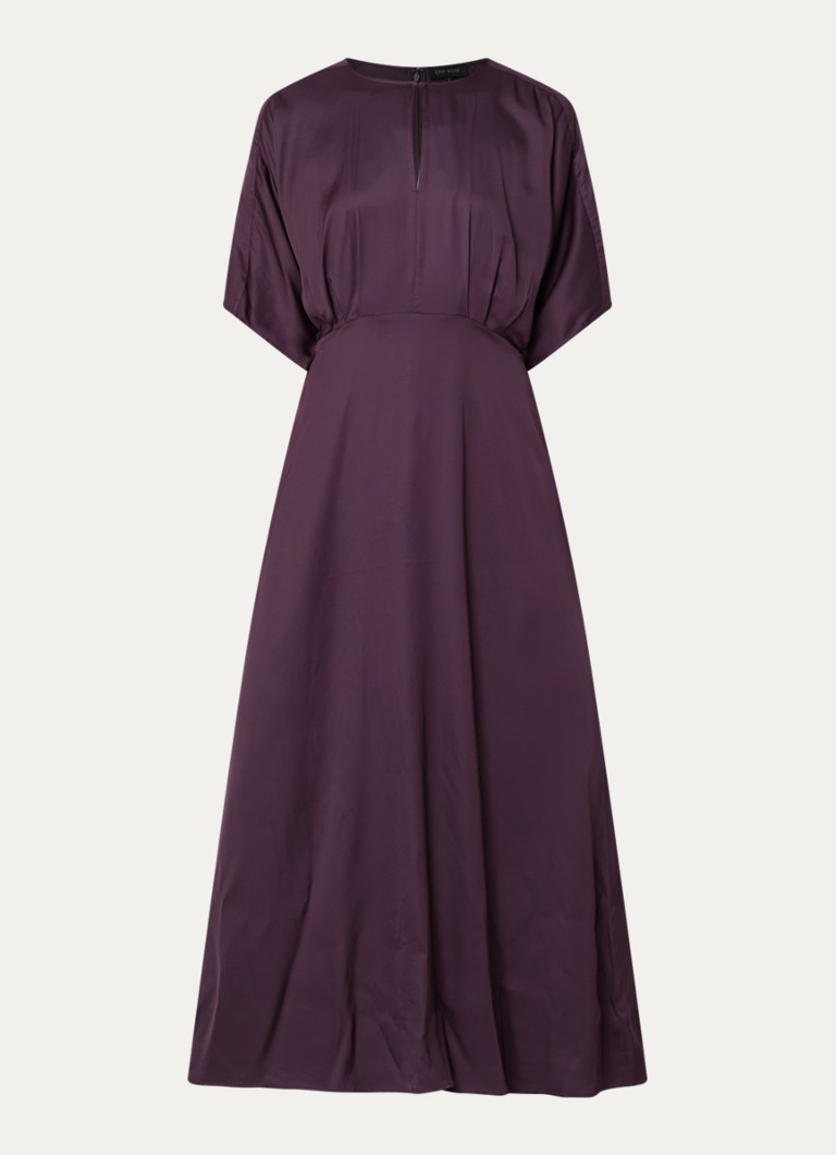 Copenhagen Muse Dames Vera maxi jurk van satijn in de kleur Paars, maat: XS