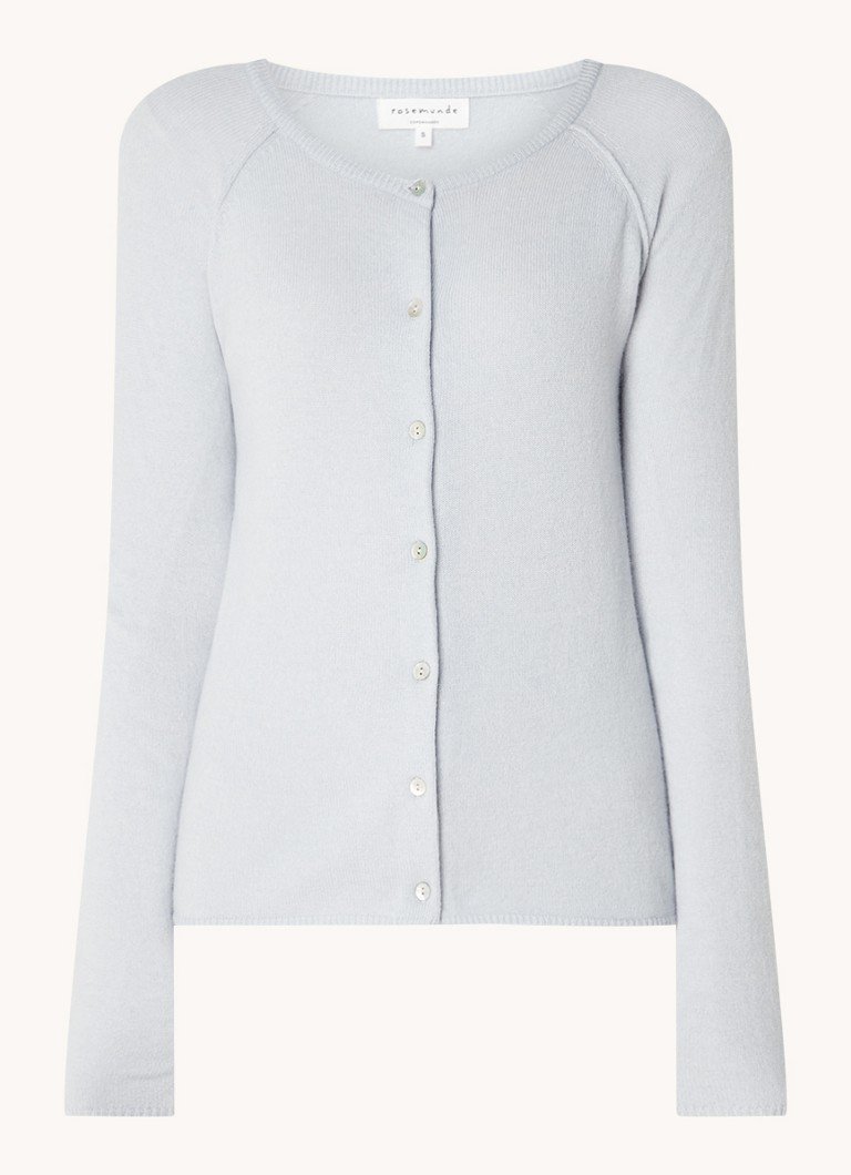 Rosemunde Dames Fijngebreid vest in kasjmierblend in de kleur Lichtblauw