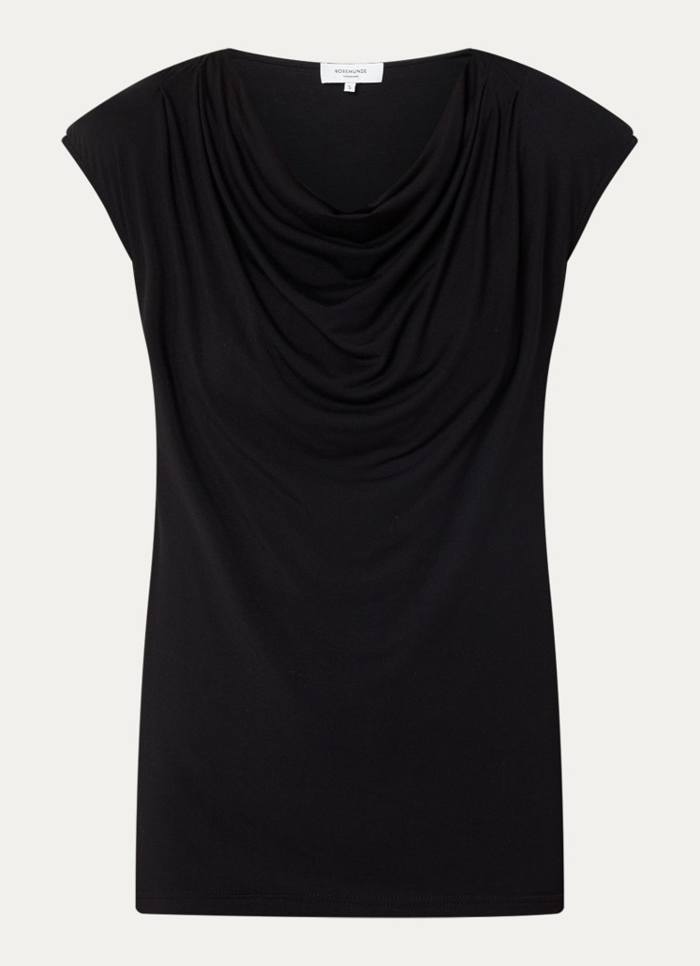 Rosemunde Dames Blarritz mouwloze top met gedrapeerd detail in de kleur Zwart
