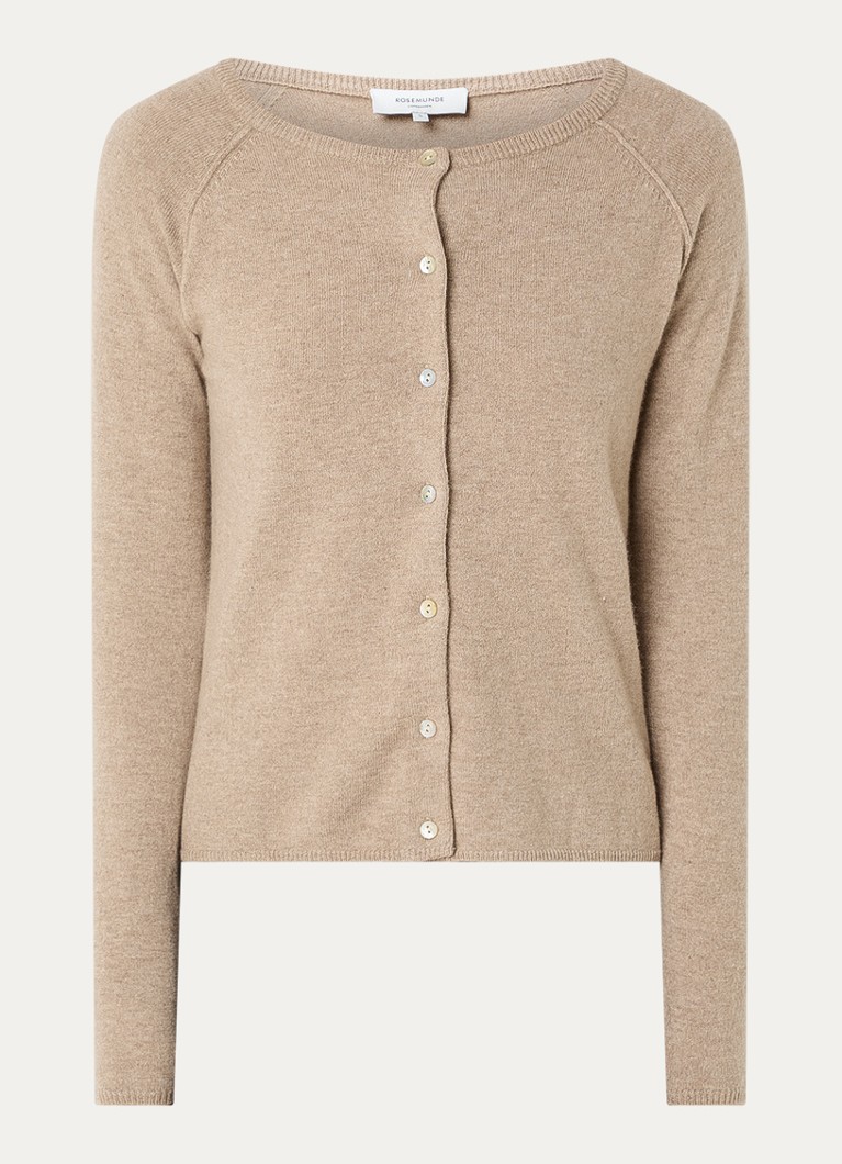 Rosemunde Dames Fijngebreid vest in kasjmierblend in de kleur Beige