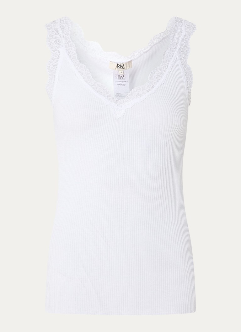 Rosemunde Dames Balta tanktop met details van kant in de kleur Wit