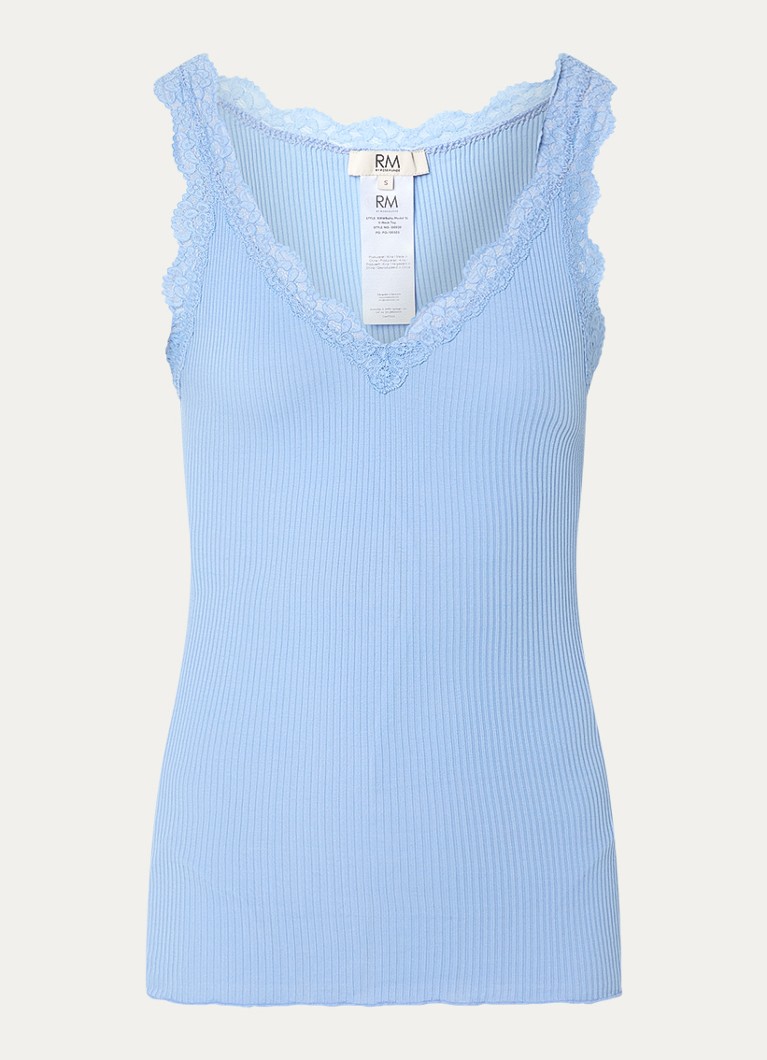 Rosemunde Dames Balta tanktop met details van kant in de kleur Blauwgrijs