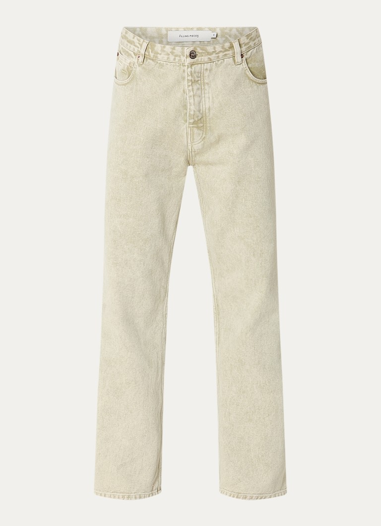 Filling Pieces Heren Loose fit jeans met gekleurde wassing en steekzakken in de kleur Lindegroen, maat: L