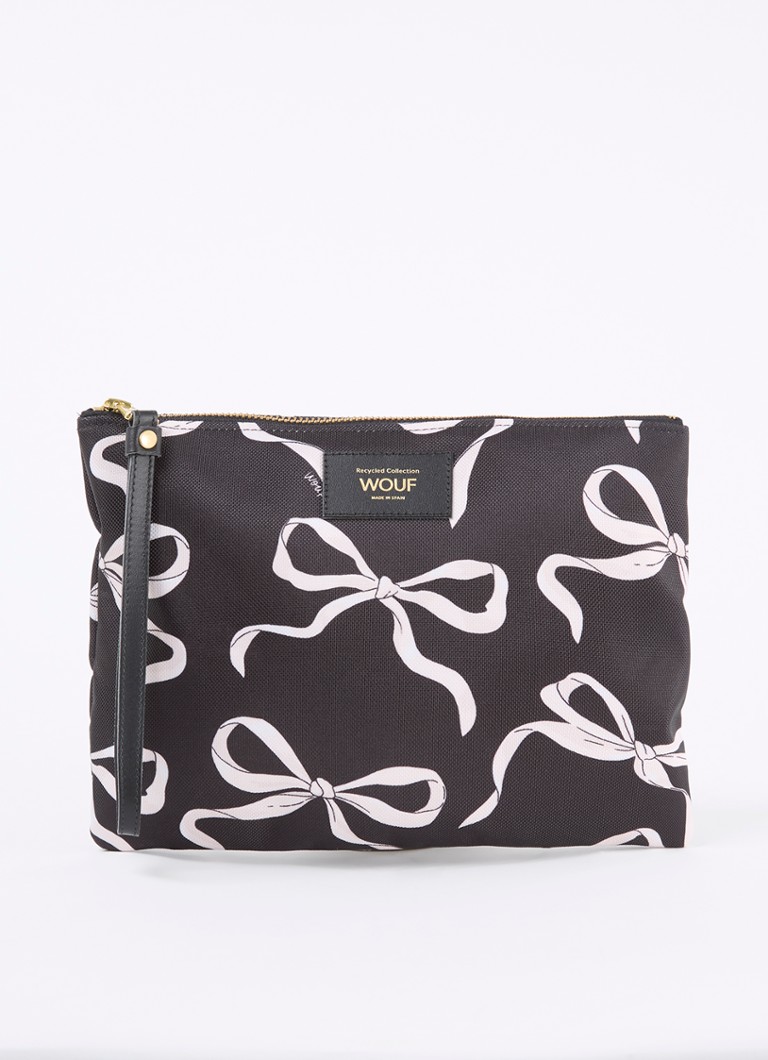 Wouf Carlota XL toilettas met print Zwart - Deal