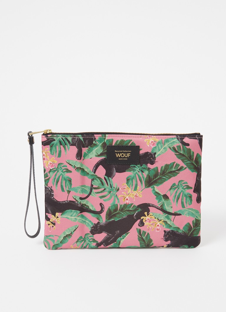Wouf Yucata XL toilettas met print Roze - Deal