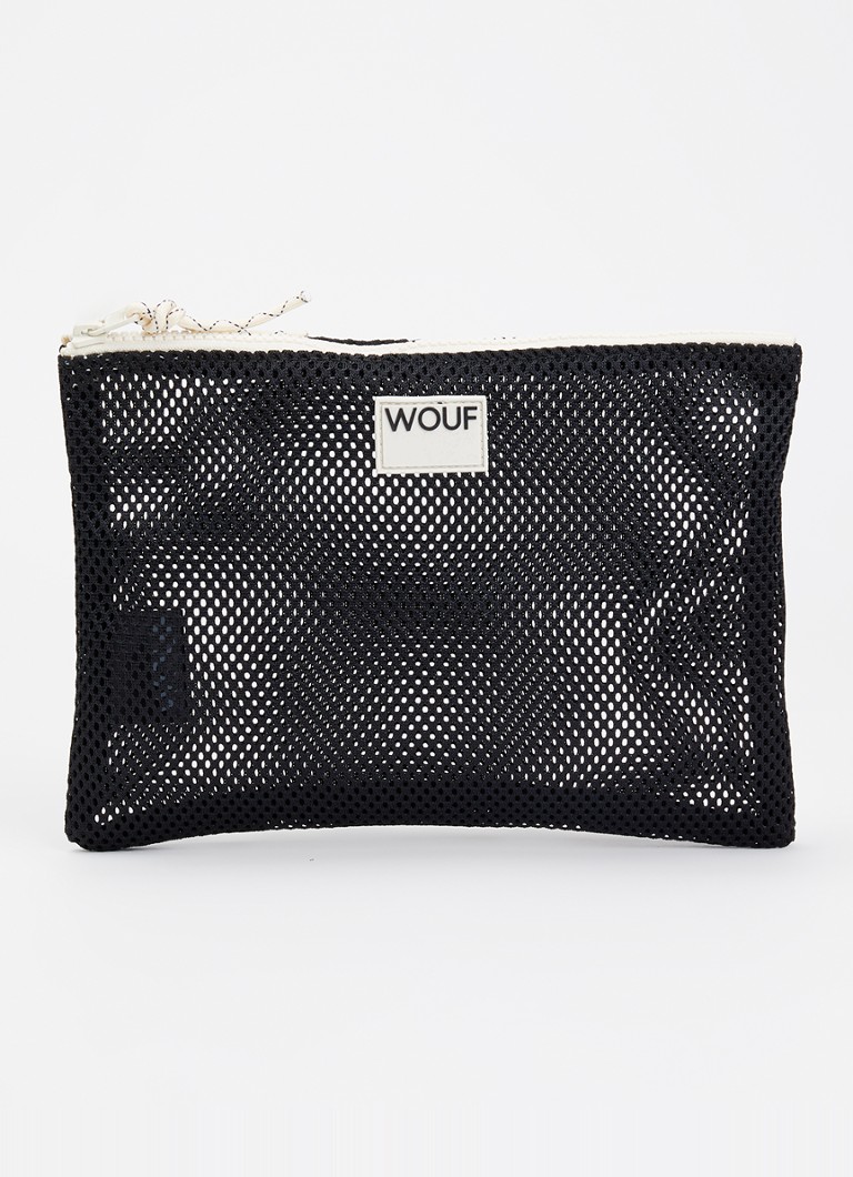 Wouf Onyx toilettas van mesh met logo Zwart - Deal