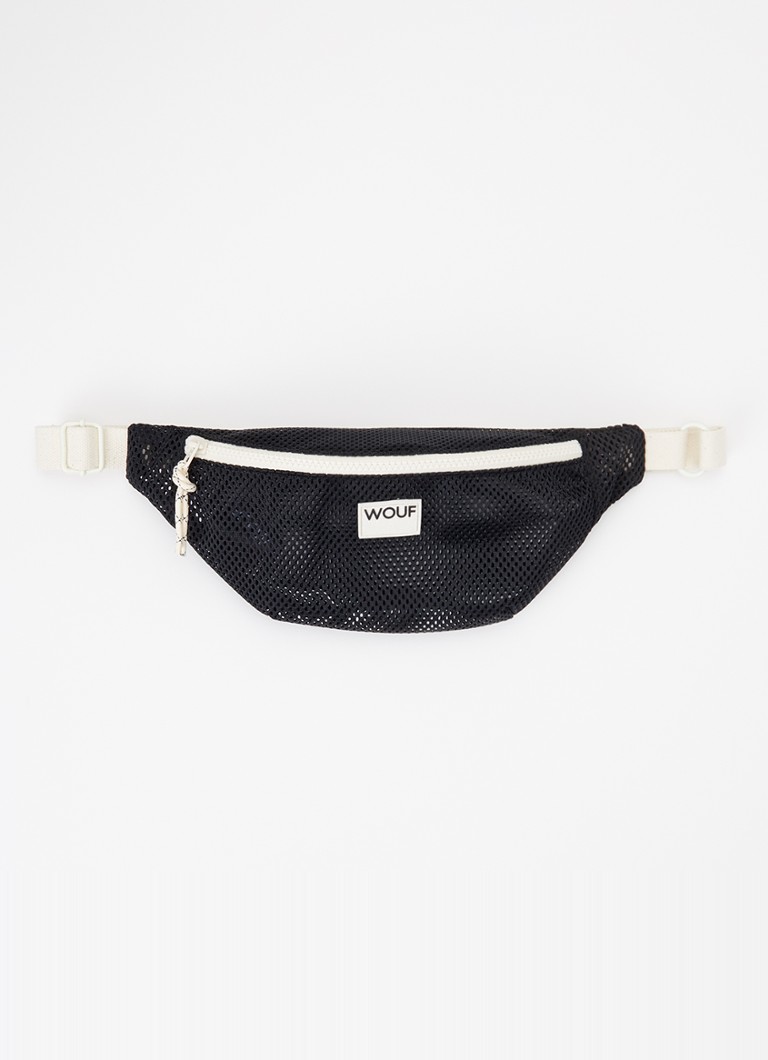 Wouf Dames Onyx heuptas van mesh met logo in de kleur Zwart, maat: 1sz