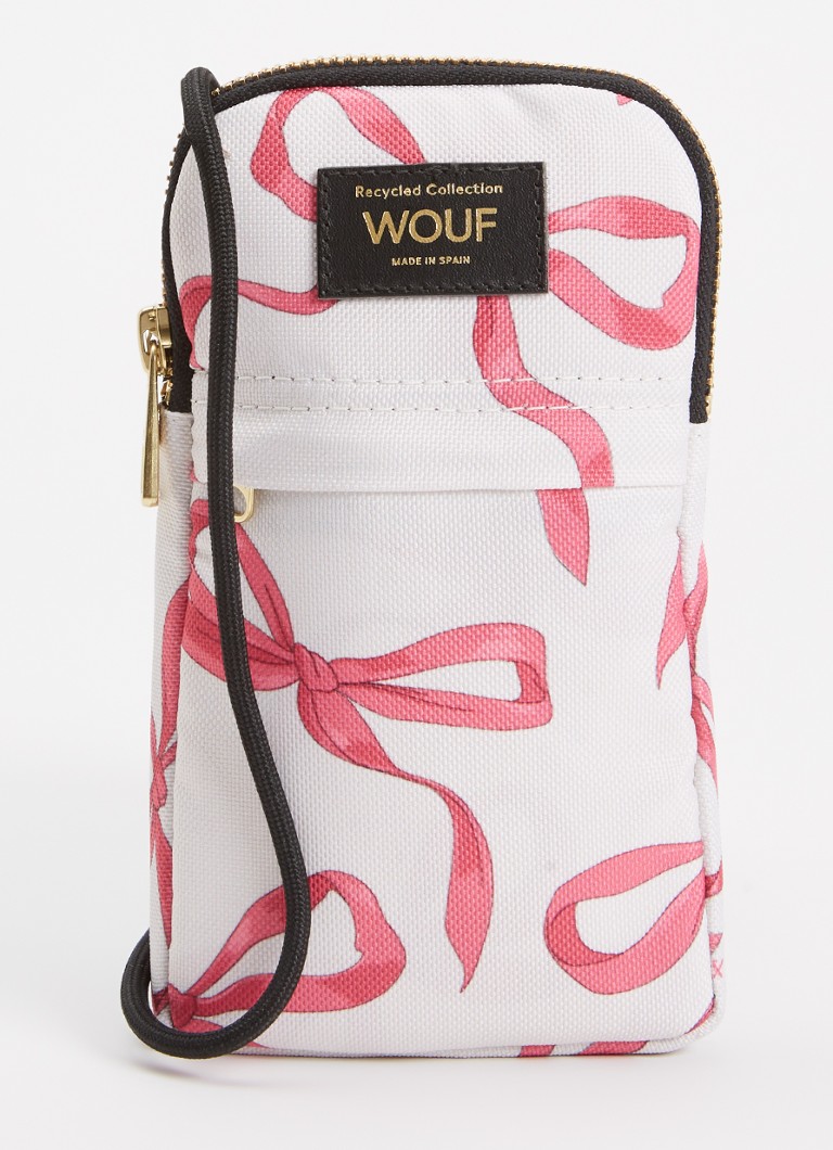 Wouf Dames Rita crossbody telefoonhoes met print in de kleur Roze, maat: 1sz