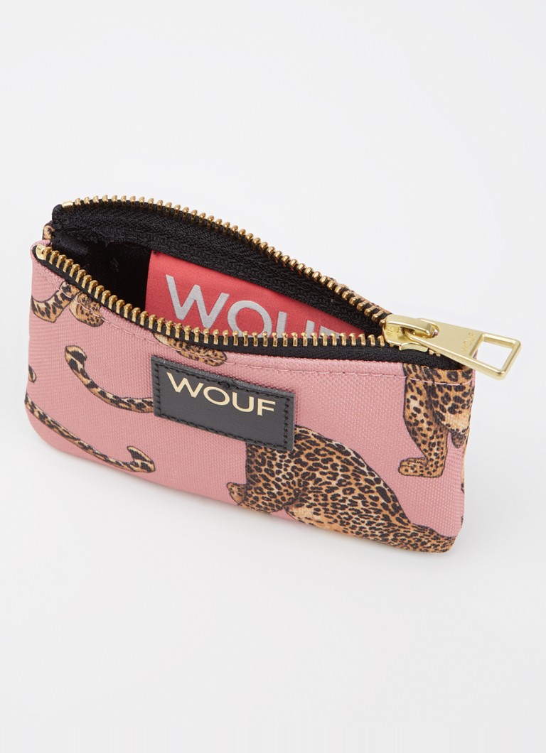 Wouf Dames Blush portemonnee met print in de kleur Zalmroze, maat: 1maat