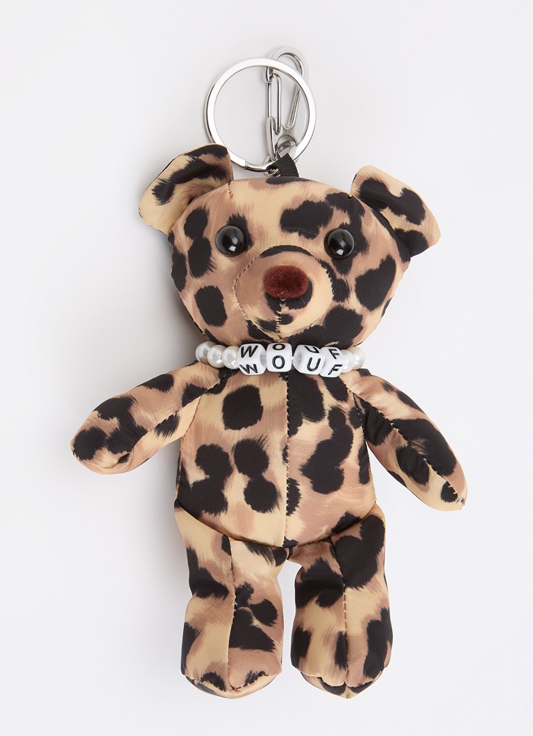 Wouf Dames Feline Bear tasbedel met panterprint in de kleur Camel, maat: 1maat