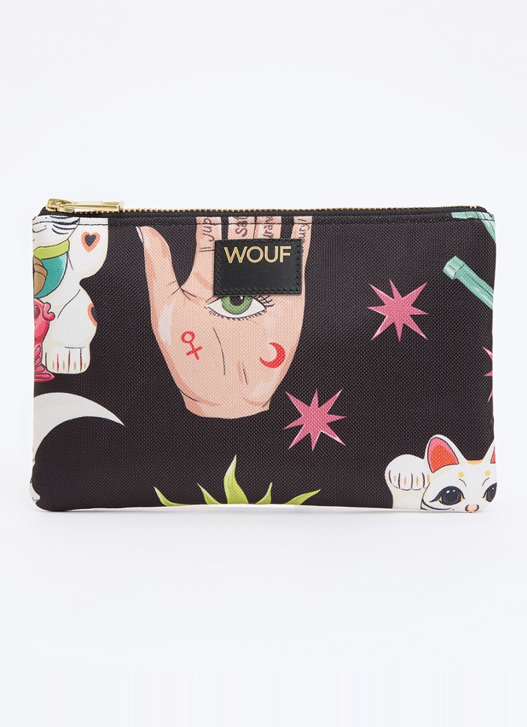 Wouf Fortuna toilettas met print Zwart - Deal