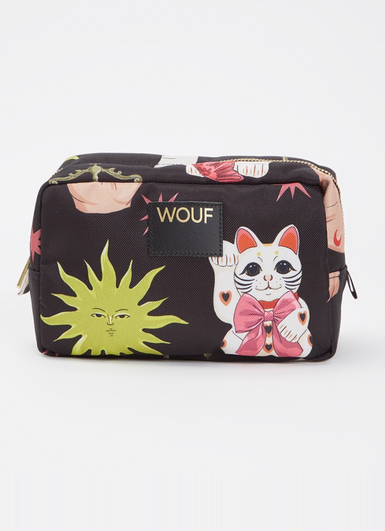 Wouf Fortuna toilettas met print Zwart - Deal