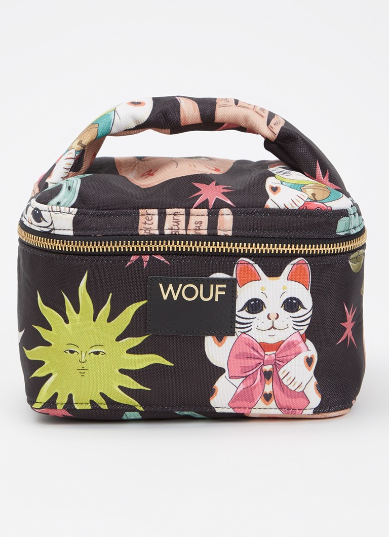 Wouf Fortuna make-up tas met print Zwart - Deal