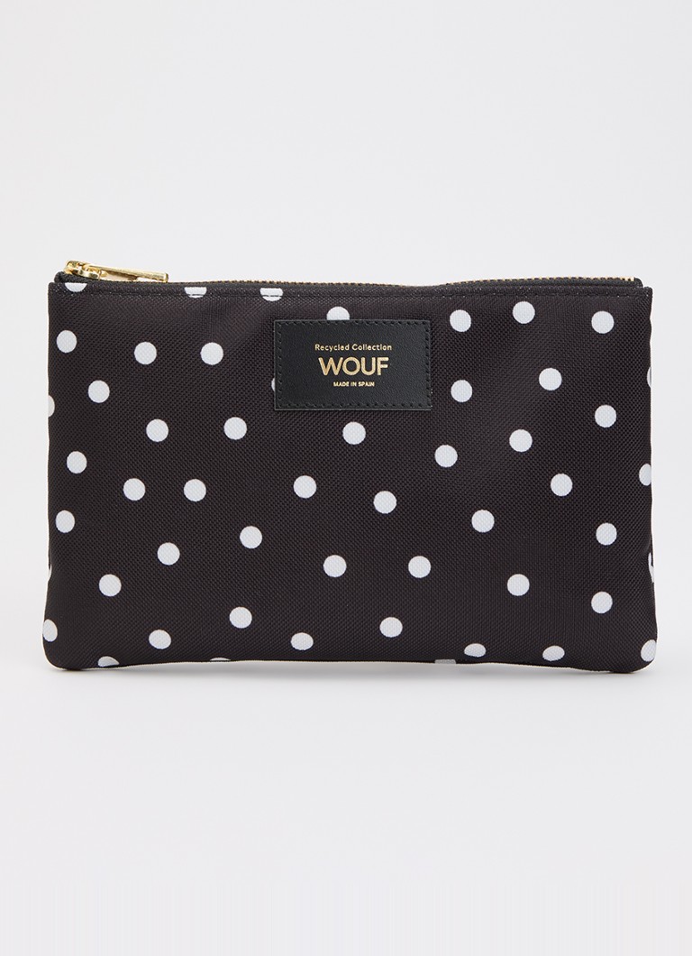 Wouf Grace toilettas met stippenprint Zwart - Deal