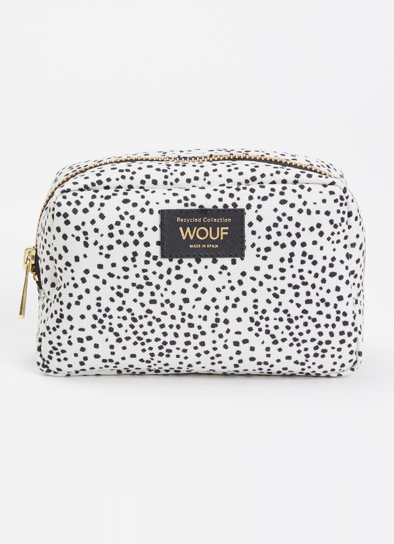 Wouf Panna make-up tas met print Gebroken wit 1maat Beauty tools - Deal