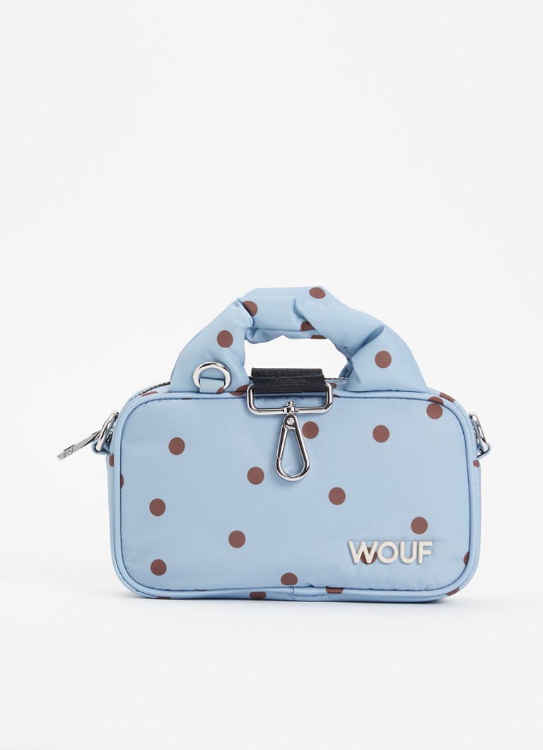 Wouf Dames Polka mini handtas met afneembare schouderriem in de kleur Blauwgrijs, maat: 1maat