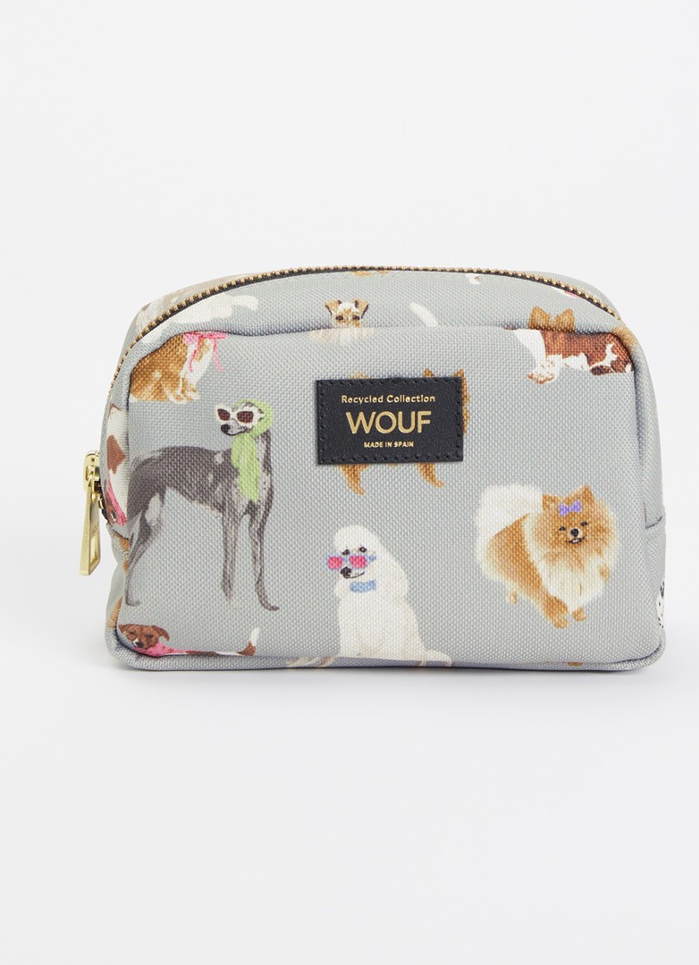 Wouf Puppy make-up tas met print Lichtgrijs 1maat Beauty tools - Deal