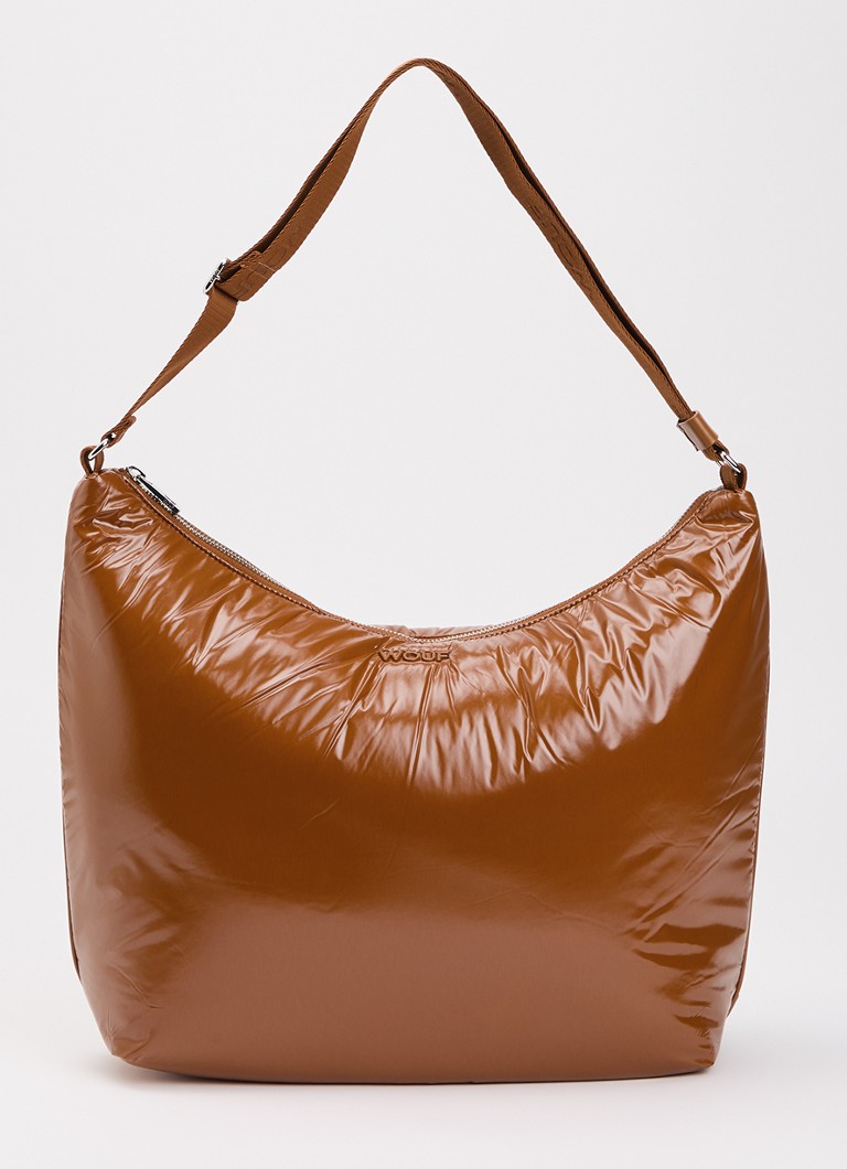 Wouf Dames Sienna schoudertas met logo en verstelbare schouderriem in de kleur Roestbruin, maat: 1maat