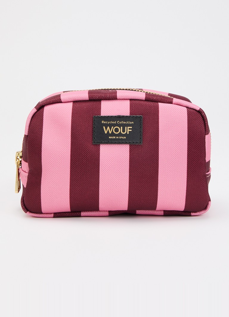 Wouf Sophie make-up tas met streepprint Roze - Deal