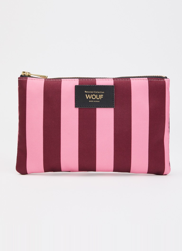 Wouf Sophie toilettas met streepprint Roze - Deal