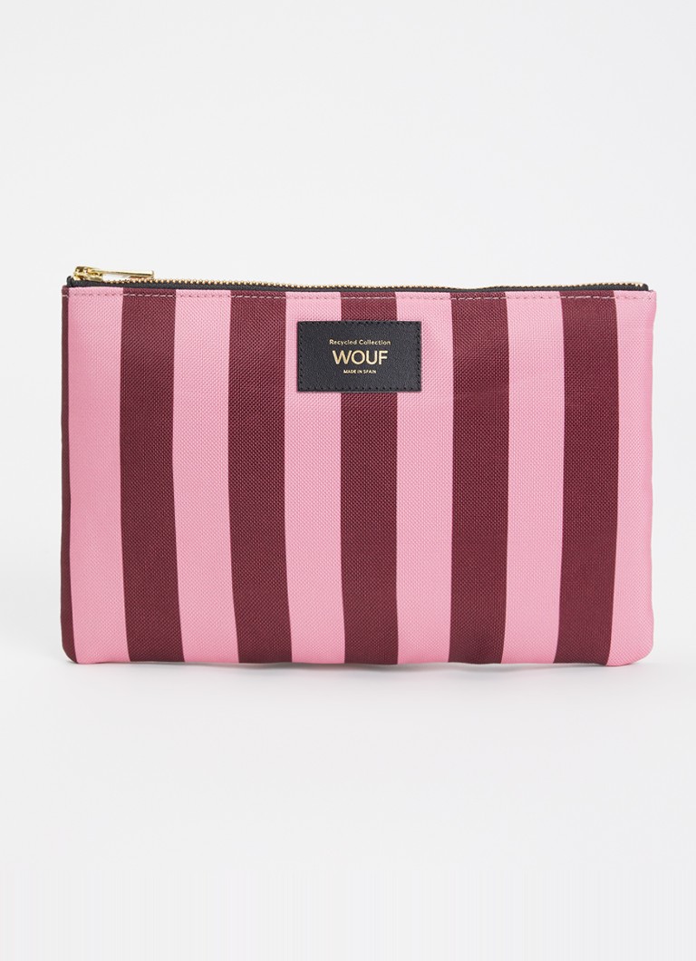 Wouf Sophie XL toilettas met streepprint Roze - Deal