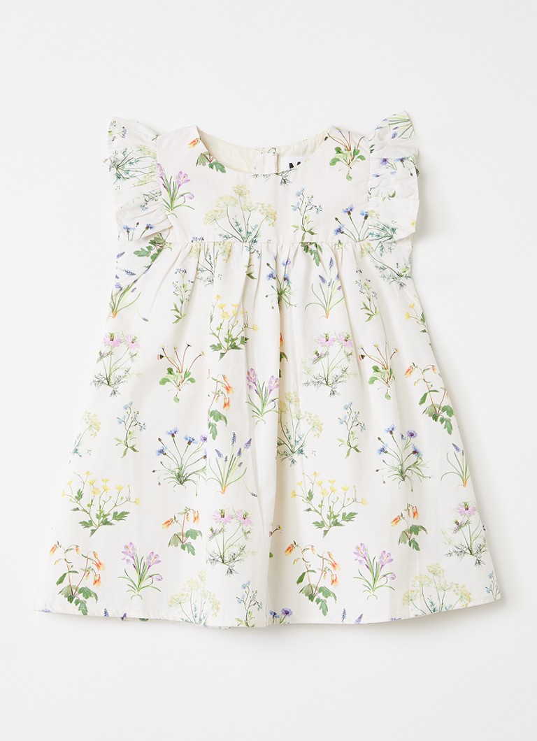 Molo Meisjes Cacao tuniekjurk met bloemenprint in de kleur Gebroken wit, maat: 3Y=98