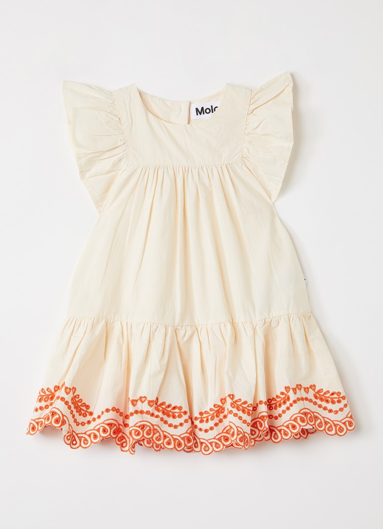 Molo Meisjes Cammas tuniekjurk met broderie in de kleur Creme, maat: 6M=68