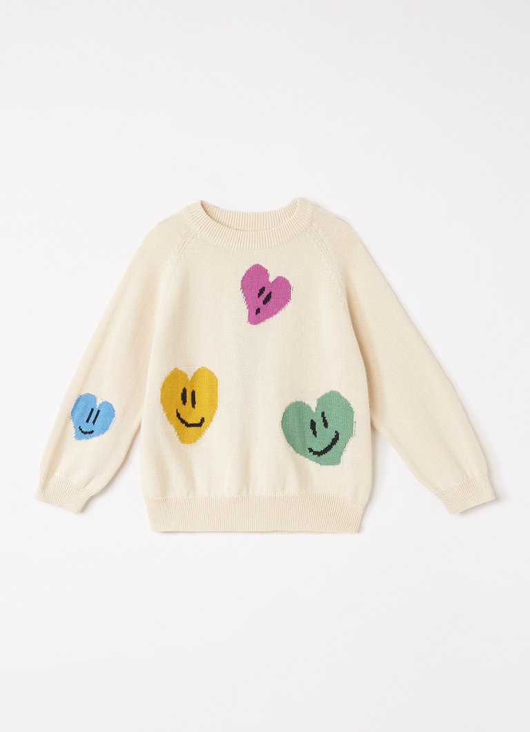 Molo Meisjes Gilby fijngebreide trui met ingebreid patroon in de kleur Beige, maat: 12M=80
