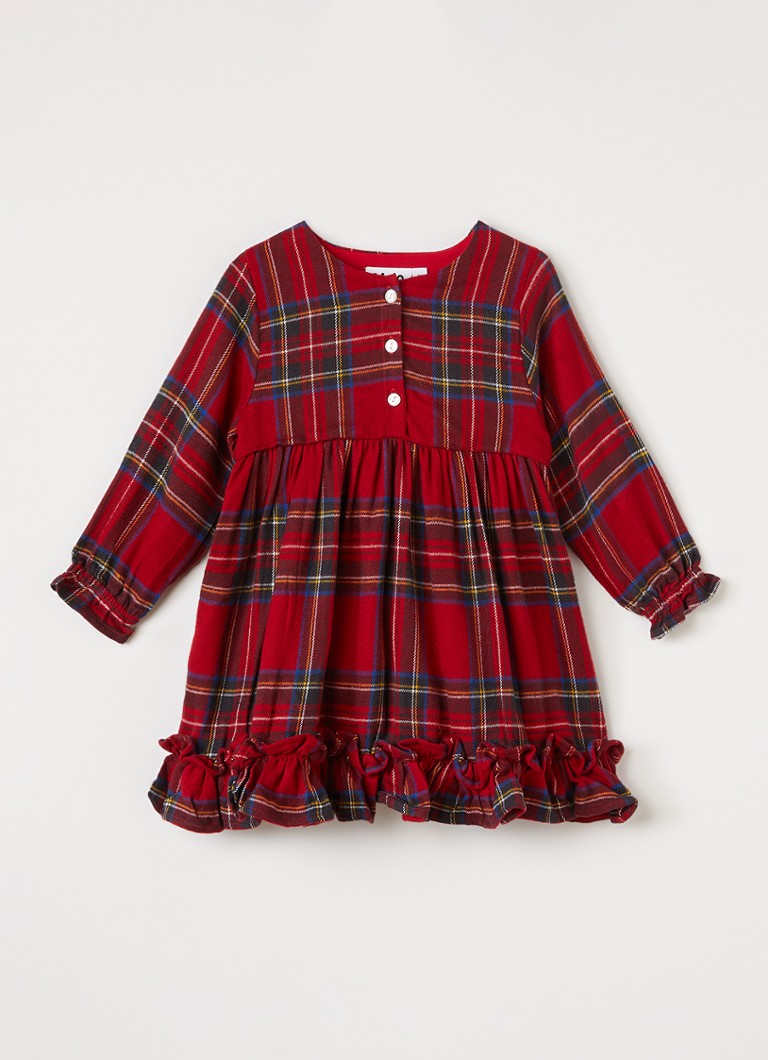 Molo Meisjes Cele tuniekjurk met ruitdessin in de kleur Rood, maat: 12M=80
