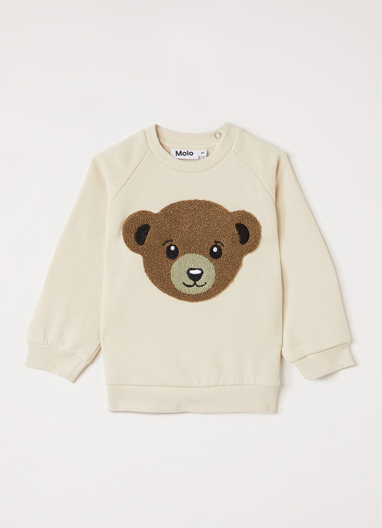 Molo Jongens Disc sweater met print in de kleur Beige, maat: 1M=56