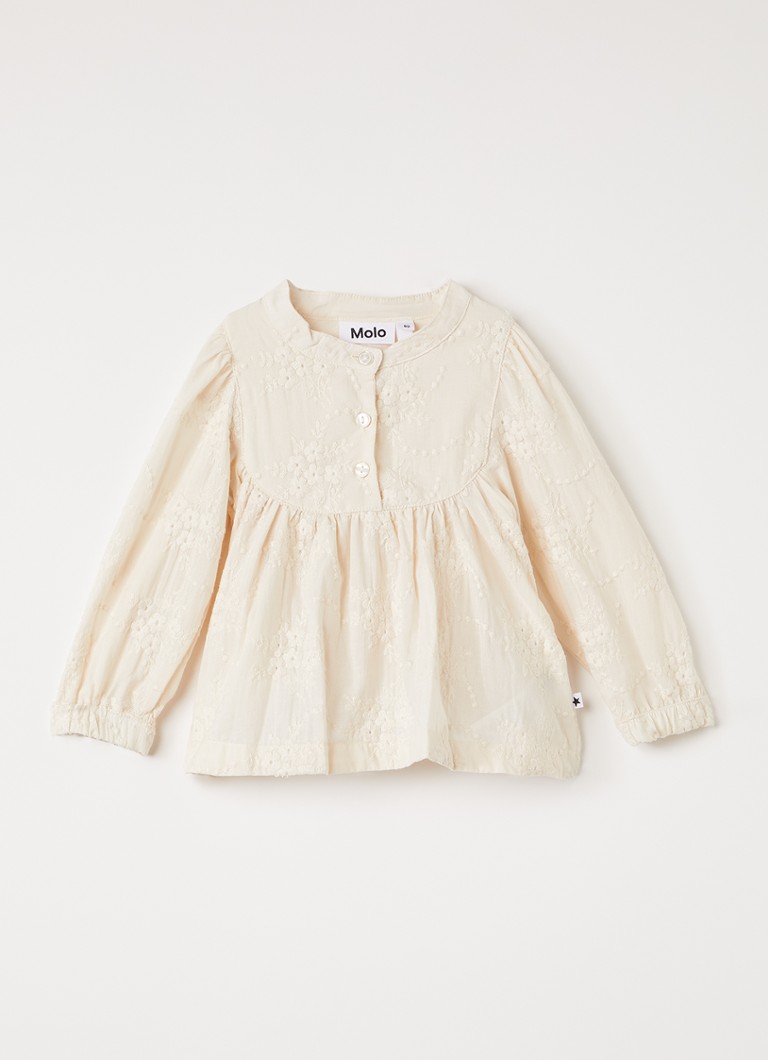 Molo Meisjes Raisi tuniekjurk met bloemborduring in de kleur Creme, maat: 18M=86