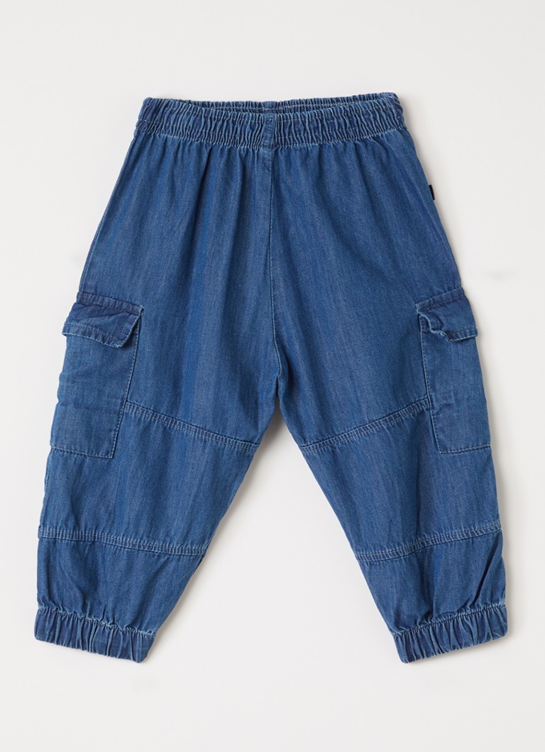 Molo Jongens Sae tapered fit cargobroek van chambray in de kleur Indigo, maat: 3Y=98