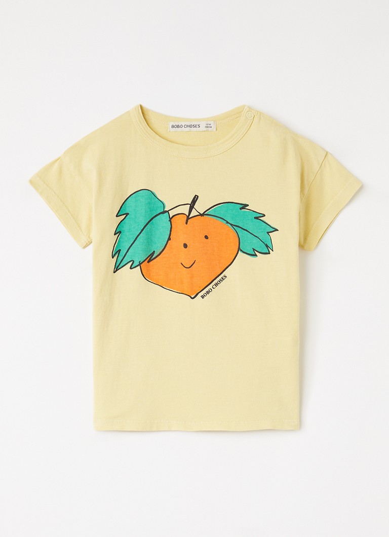 BOBO CHOSES Meisjes Curious Turnip T-shirt met print in de kleur Geel, maat: 9M=74