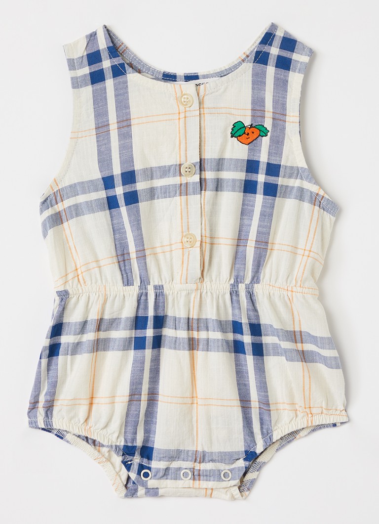 BOBO CHOSES Meisjes Fun Tartan romper met ruitdessin in de kleur Gebroken wit, maat: 9M=74