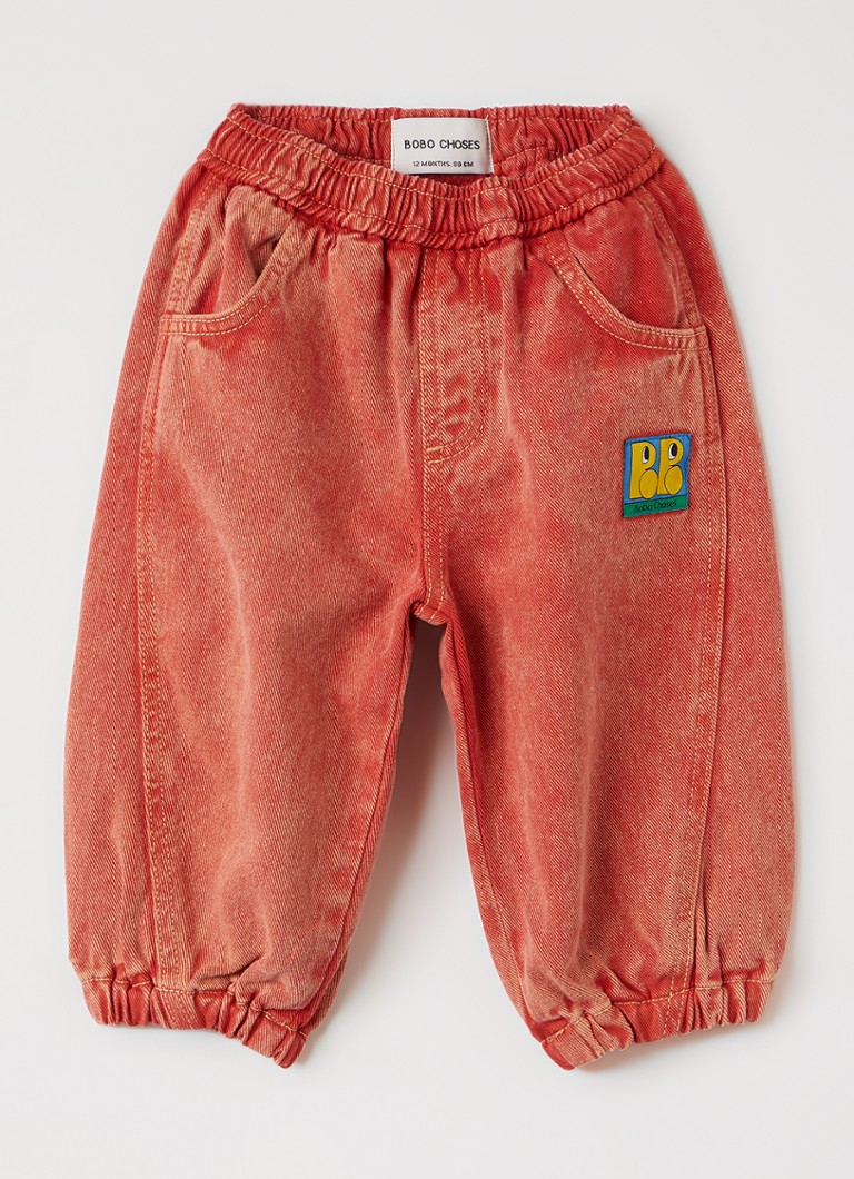 BOBO CHOSES Meisjes Loose fit jeans met steekzakken in de kleur Rood, maat: 18M=86
