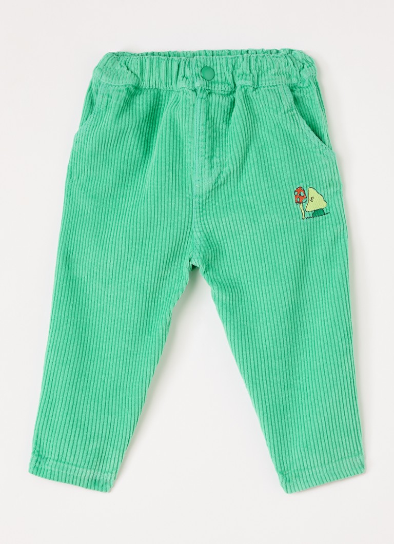 BOBO CHOSES Meisjes Mush Monsters tapered fit broek van corduroy in de kleur Groen, maat: 24M=92