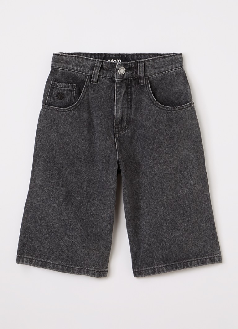 Molo Jongens Alphie wide fit korte broek van denim in de kleur Antraciet, maat: 3-4Y=104