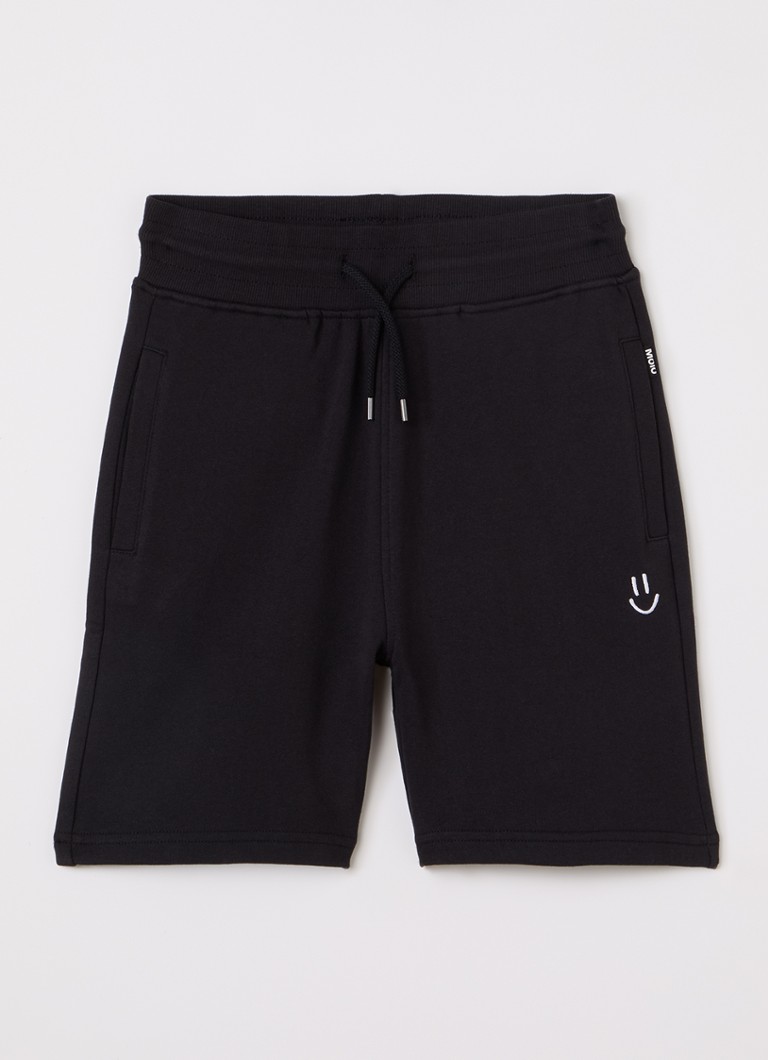 Molo Jongens Straight fit korte joggingbroek met logo in de kleur Zwart, maat: 5-6Y=116