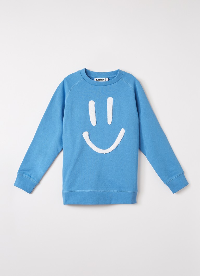Molo Jongens Mike sweater met borduring in de kleur Blauw, maat: 5-6Y=116