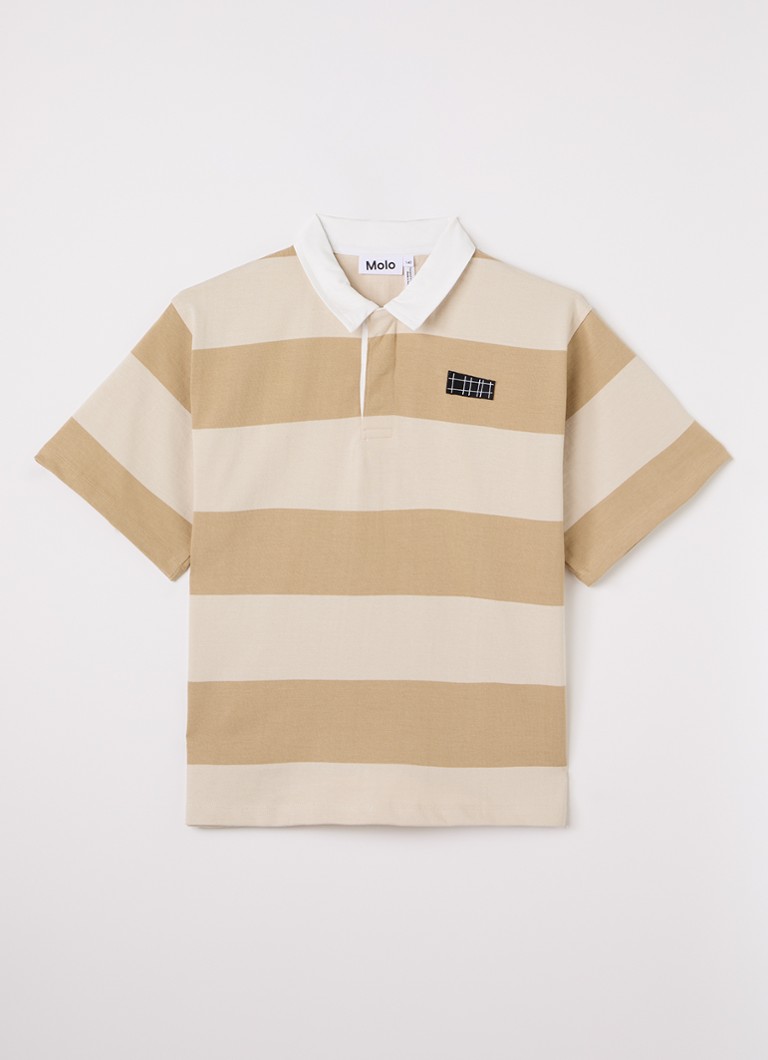 Molo Jongens Reef polo met streepprint in de kleur Beige, maat: 9-10Y=140