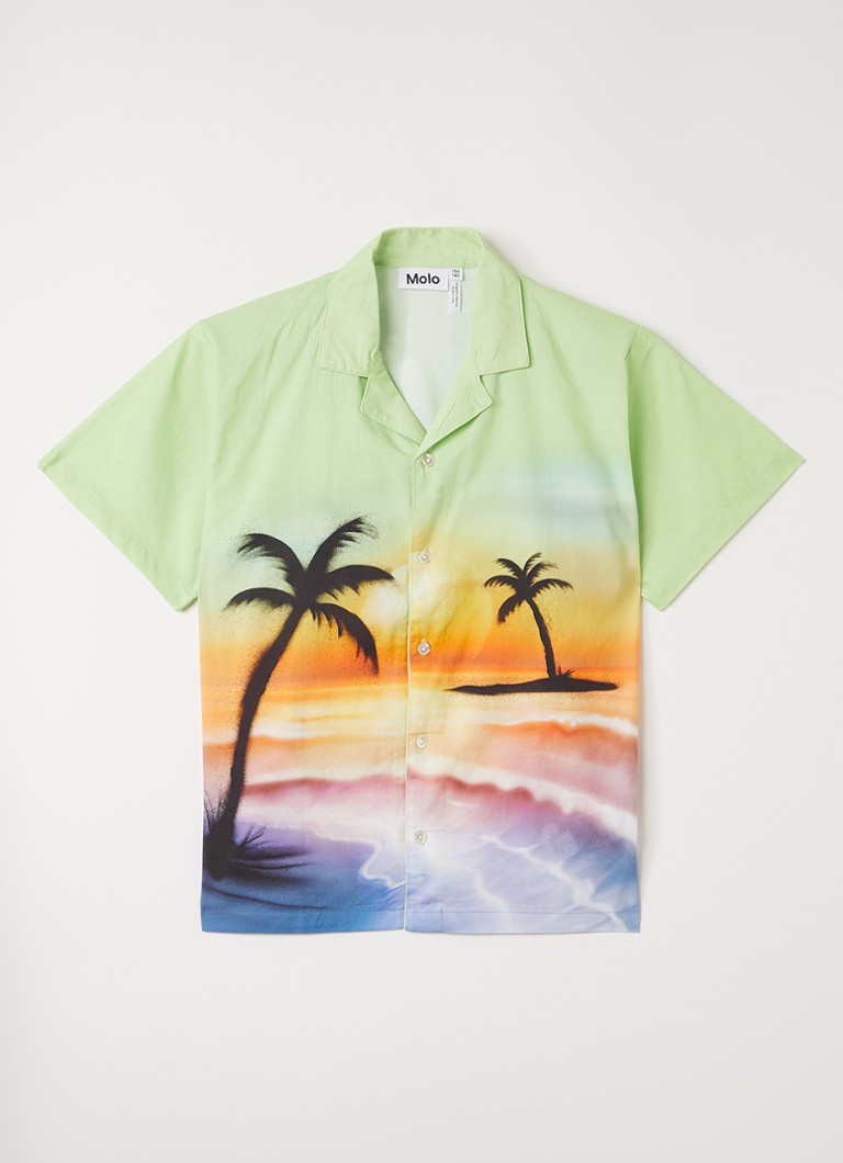 Molo Jongens Rui overhemd met print in de kleur Groen, maat: 13-14Y=164