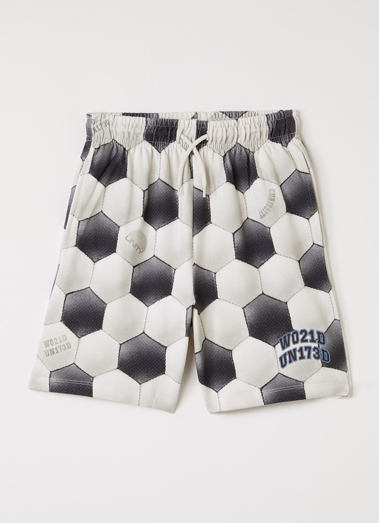 Molo Jongens Adian loose fit korte broek met print in de kleur Lichtgrijs, maat: 9-10Y=140