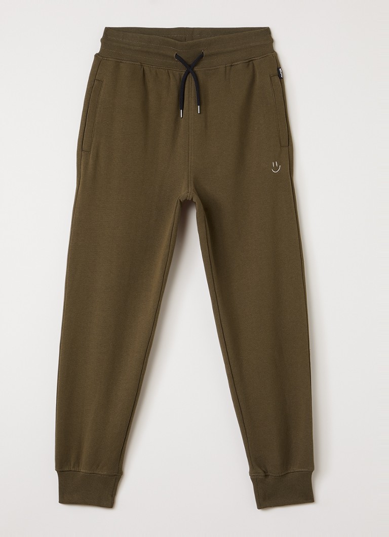 Molo Jongens Alvar tapered fit joggingbroek met ritszakken in de kleur Bronsgroen, maat: 11-12Y=152